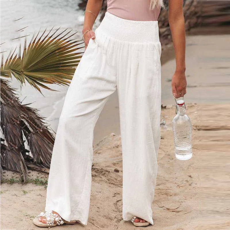 Reina Trousers | Women's Linen Wide Leg Trousers - Image 6