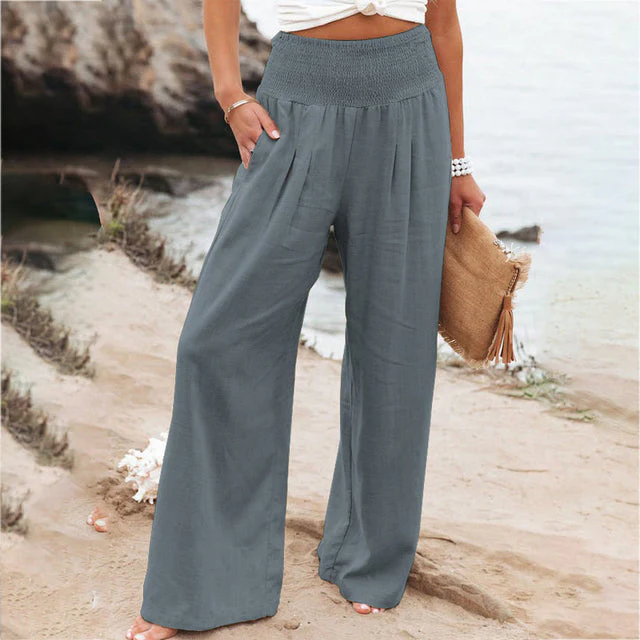 Reina Trousers | Women's Linen Wide Leg Trousers - Image 7