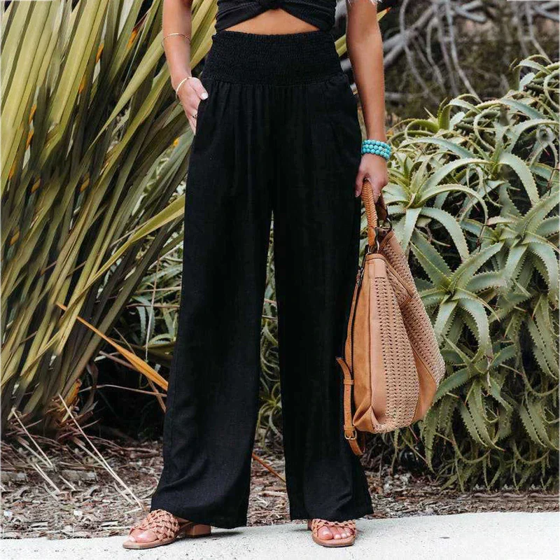 Reina Trousers | Women's Linen Wide Leg Trousers - Image 8