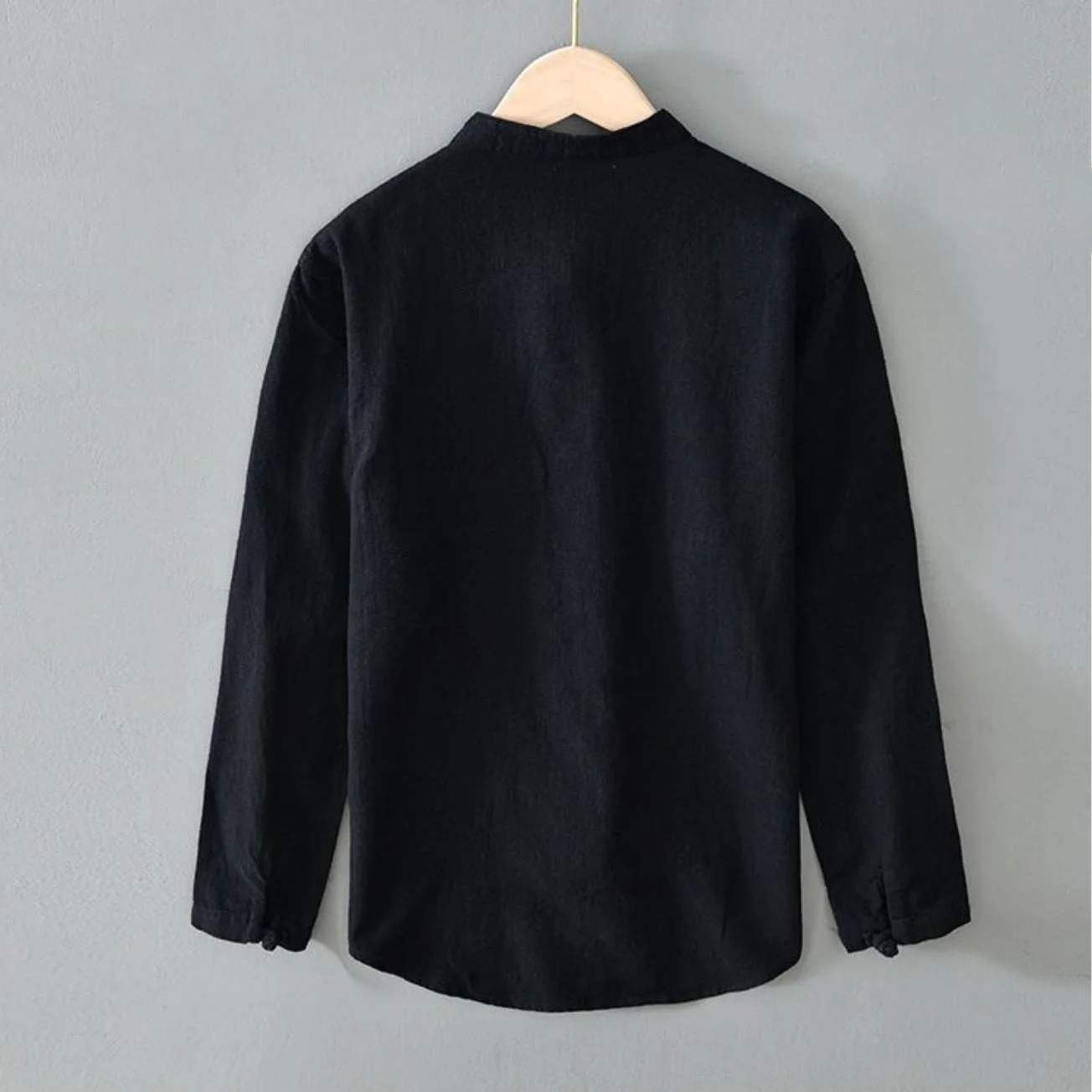 Riccardo Relaxed Fit Mandarin Collar Shirt | Long Sleeve Casual Shirt - Image 6