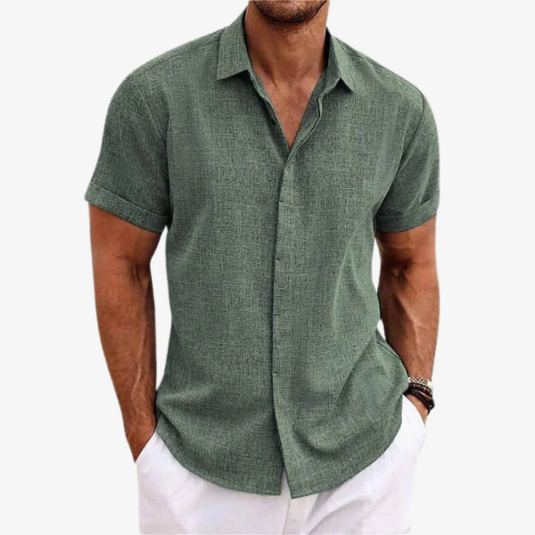 Rik Shirt | Men's Short Sleeve Linen Button-Up Shirt - Image 2