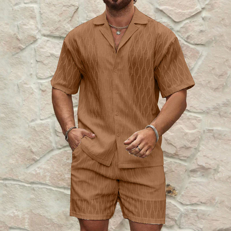 Roderick Set | Men's Cotton Two-Piece Set Shirt and Shorts - Image 2