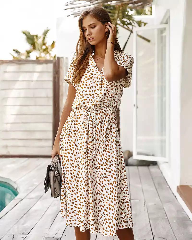 Rosalie Dress | Leopard Pattern Summer Midi Dress - Image 2