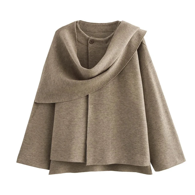 Rosie Oversized Coat | Asymmetrical Button Closure Hip-Length Coat - Image 4