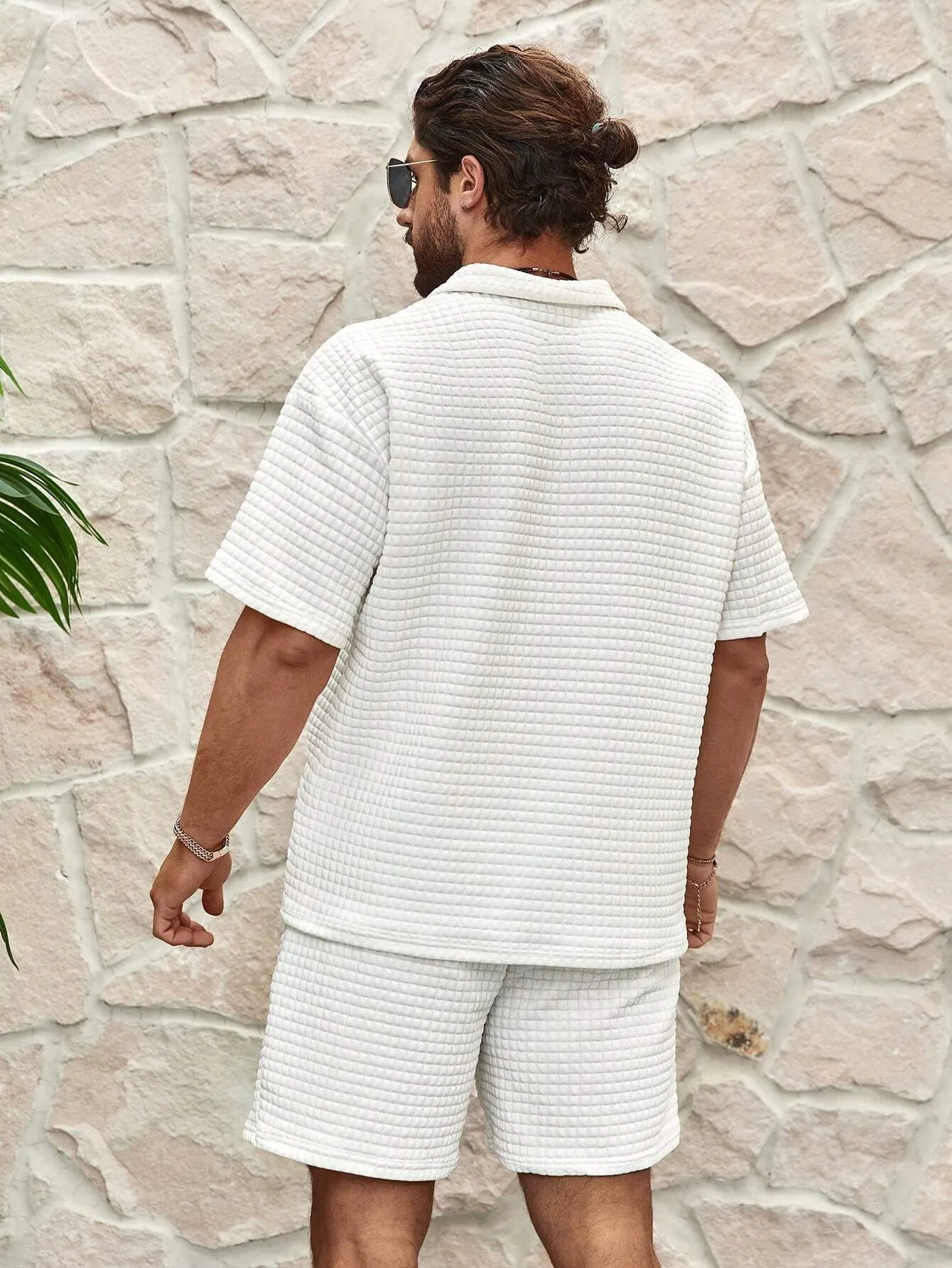Rudolf Men's Waffle Knit Short Set | Casual & Breathable - Image 2