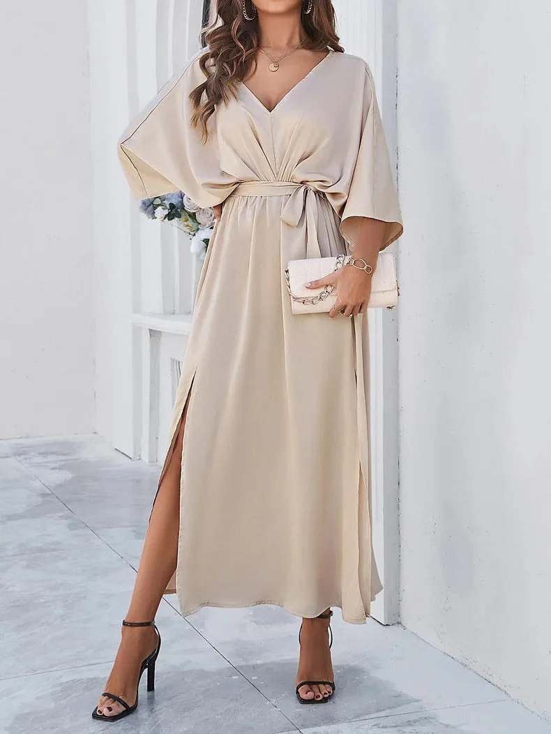 Sarahna Dress | Elegant V-Neck Midi Dress - Image 2