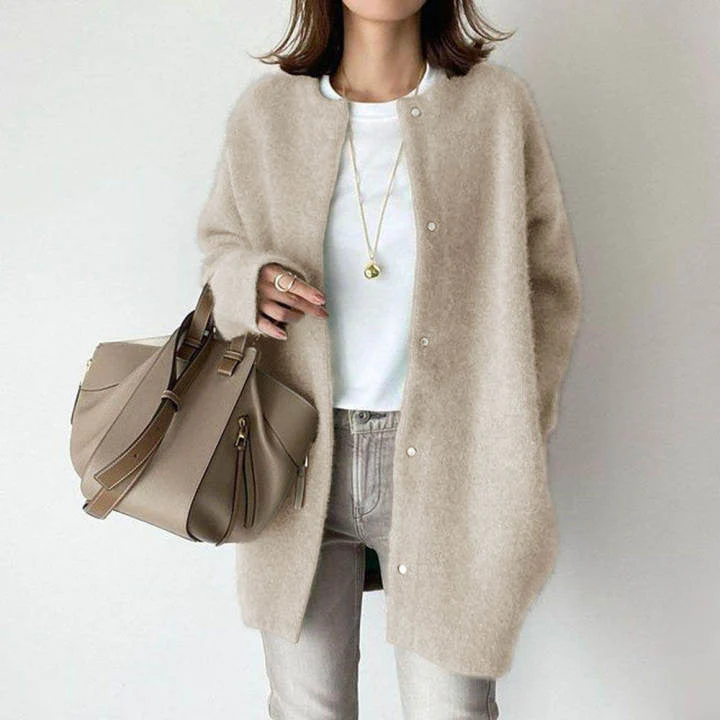Sasha Cardigan | Women’s Wool Knit Long Sleeve Cardigan - Image 3