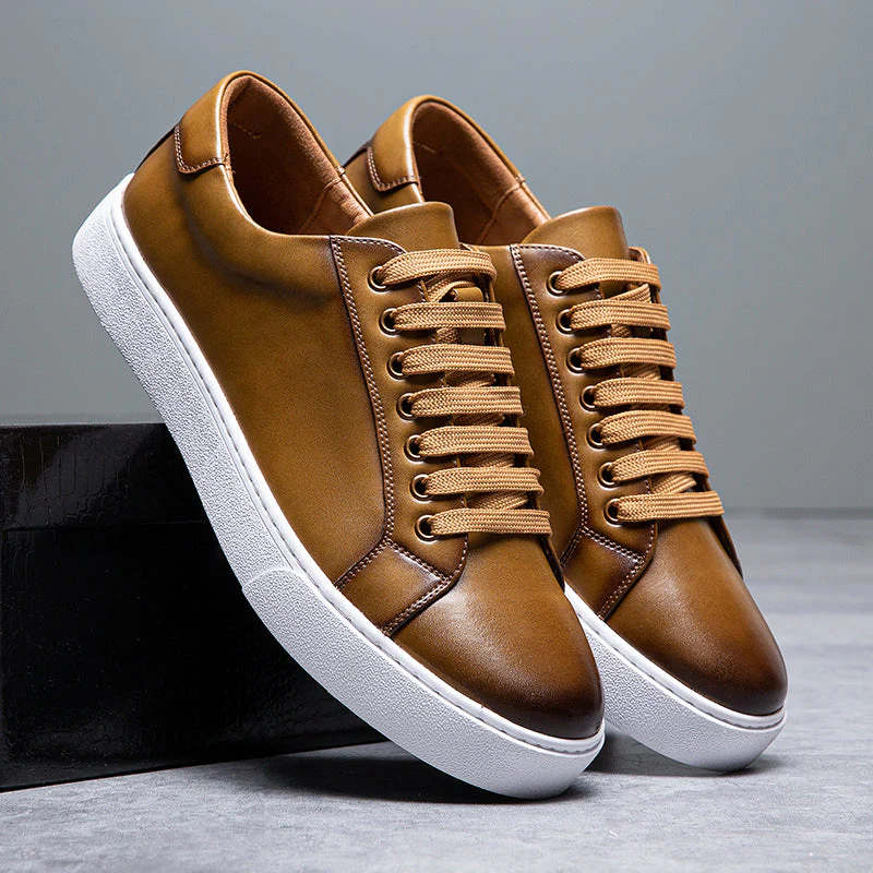 Sebastian Low-Top Sneakers | Lace-Up Burnished Finish Sneakers - Image 4