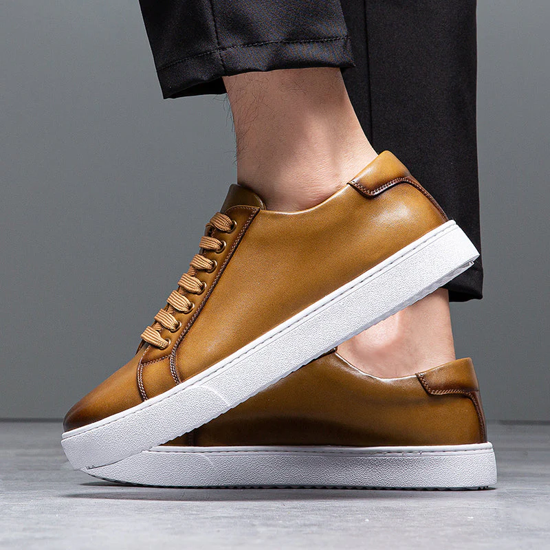 Sebastian Low-Top Sneakers | Lace-Up Burnished Finish Sneakers - Image 5