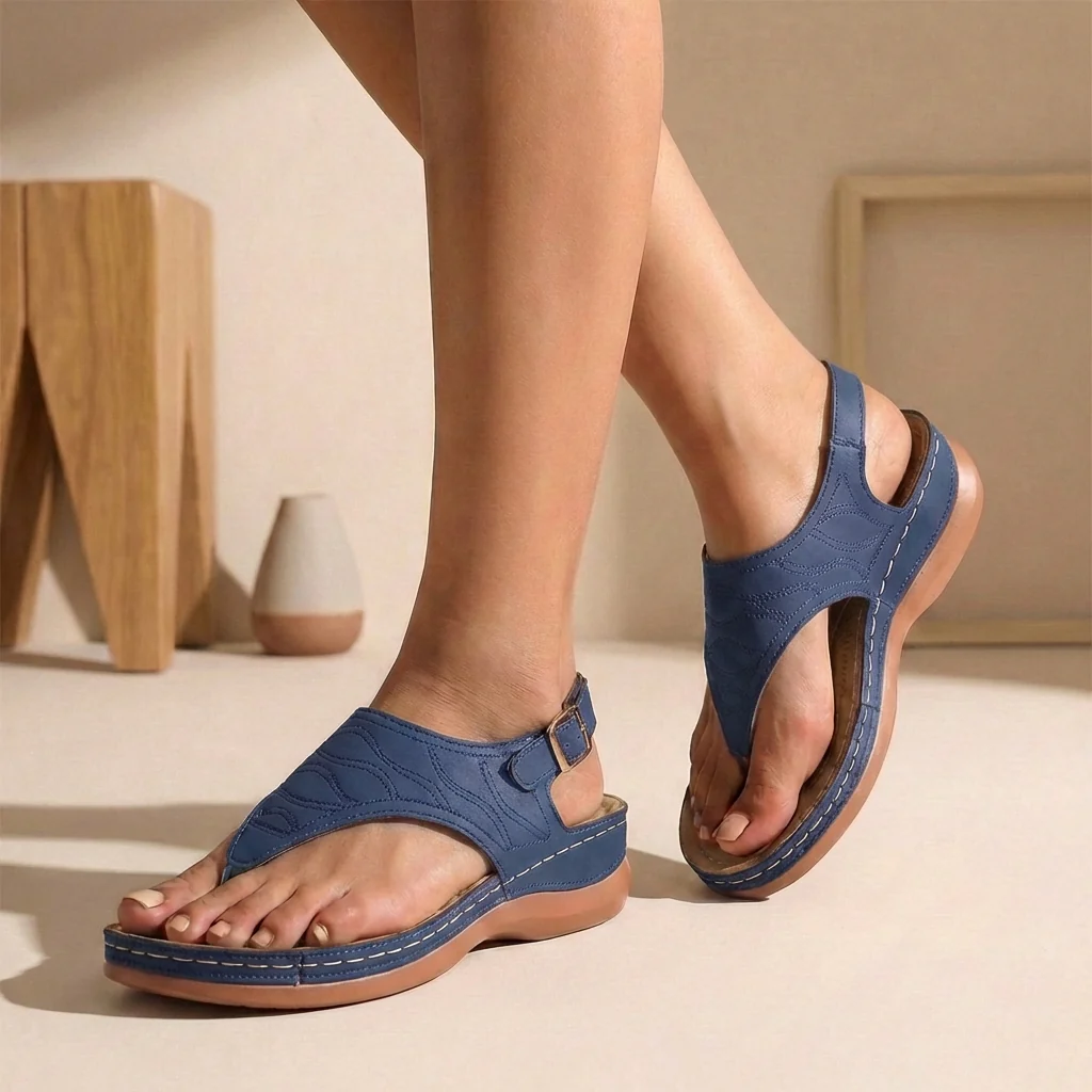 Serena Orthopedic Toe-Loop Sandals | Adjustable Comfort Summer Walking Sandals - Image 2