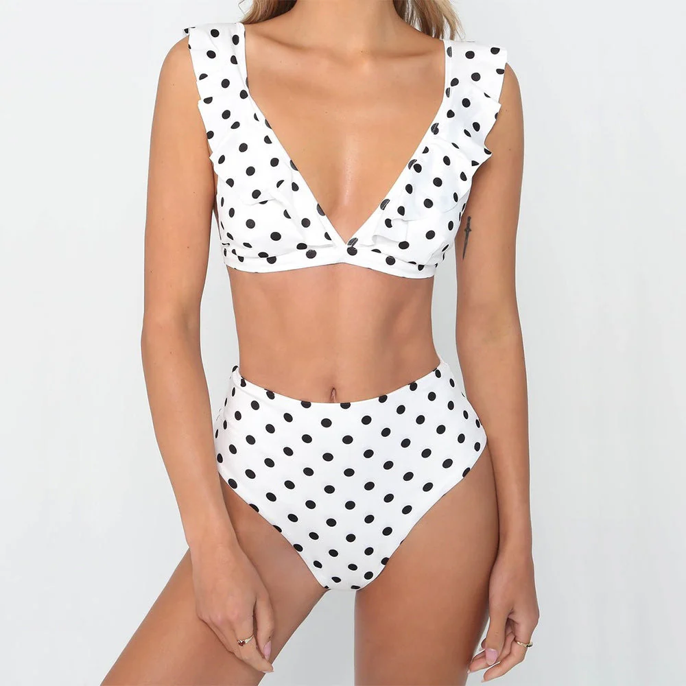 Shayenne Bikini | Stylish V-neck Polka Dot Bikini