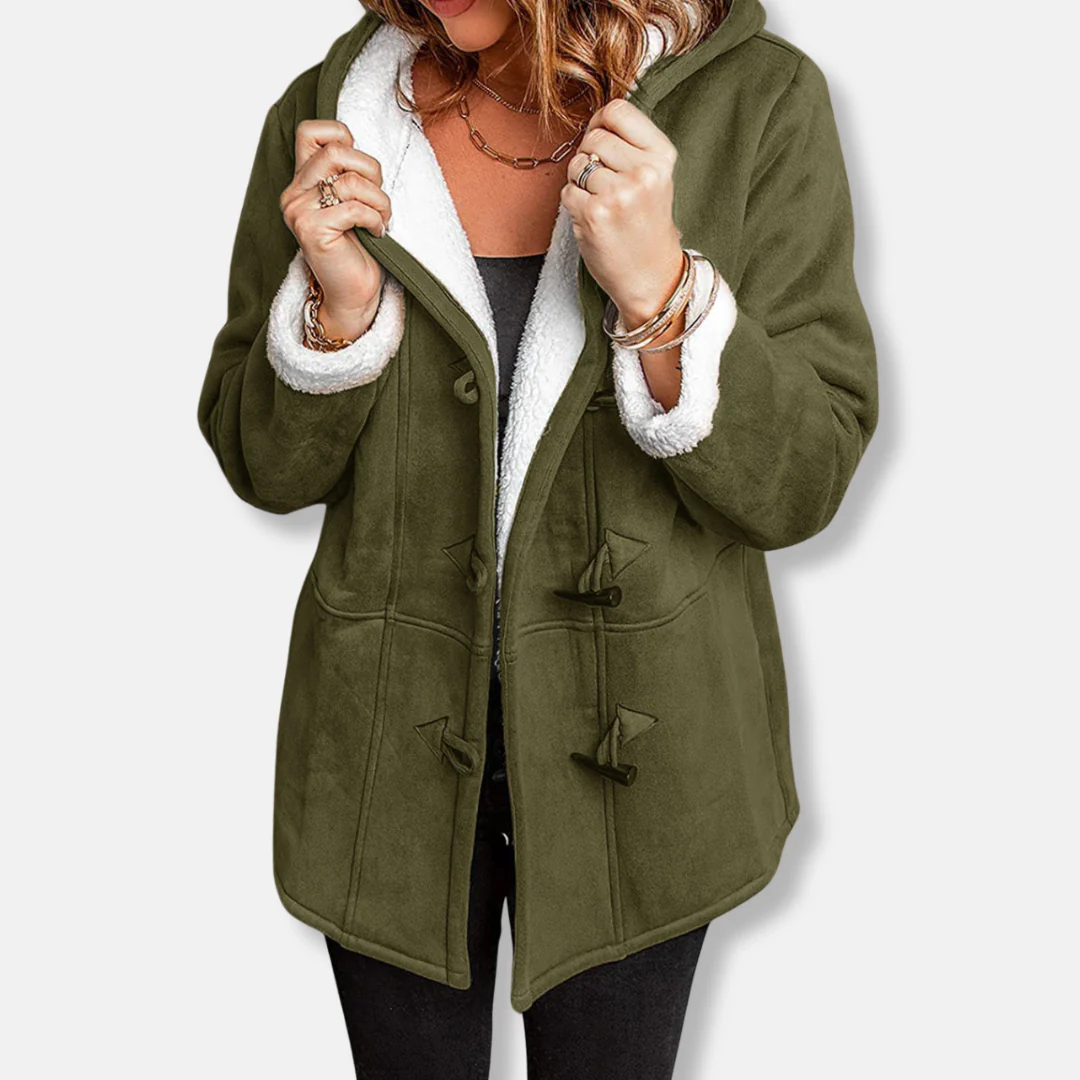 Sienna Hooded Toggle Coat | Relaxed Fit Thigh-Length Coat - Image 5