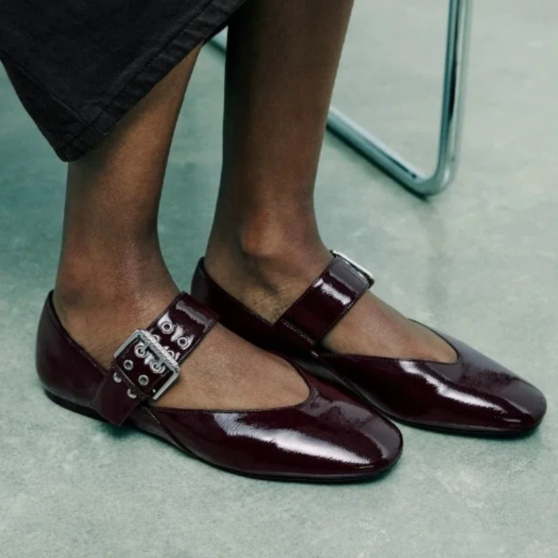 Sienna Pointed Toe Buckle Strap Mary Jane Flats | Leopard Print Flats - Image 3