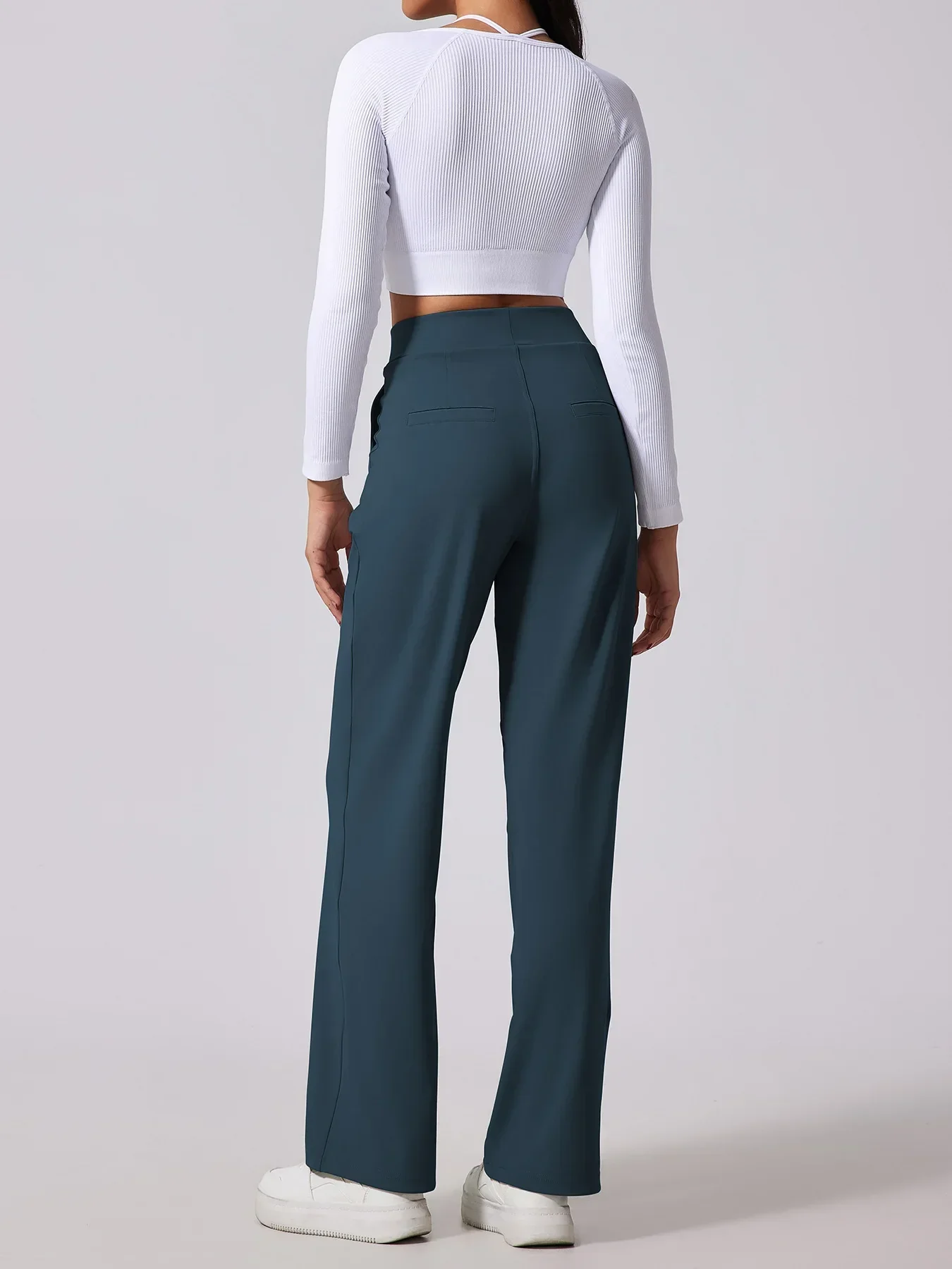 Sienna Wide Leg Slacks | Pleated High Waist Pockets Slacks - Image 6