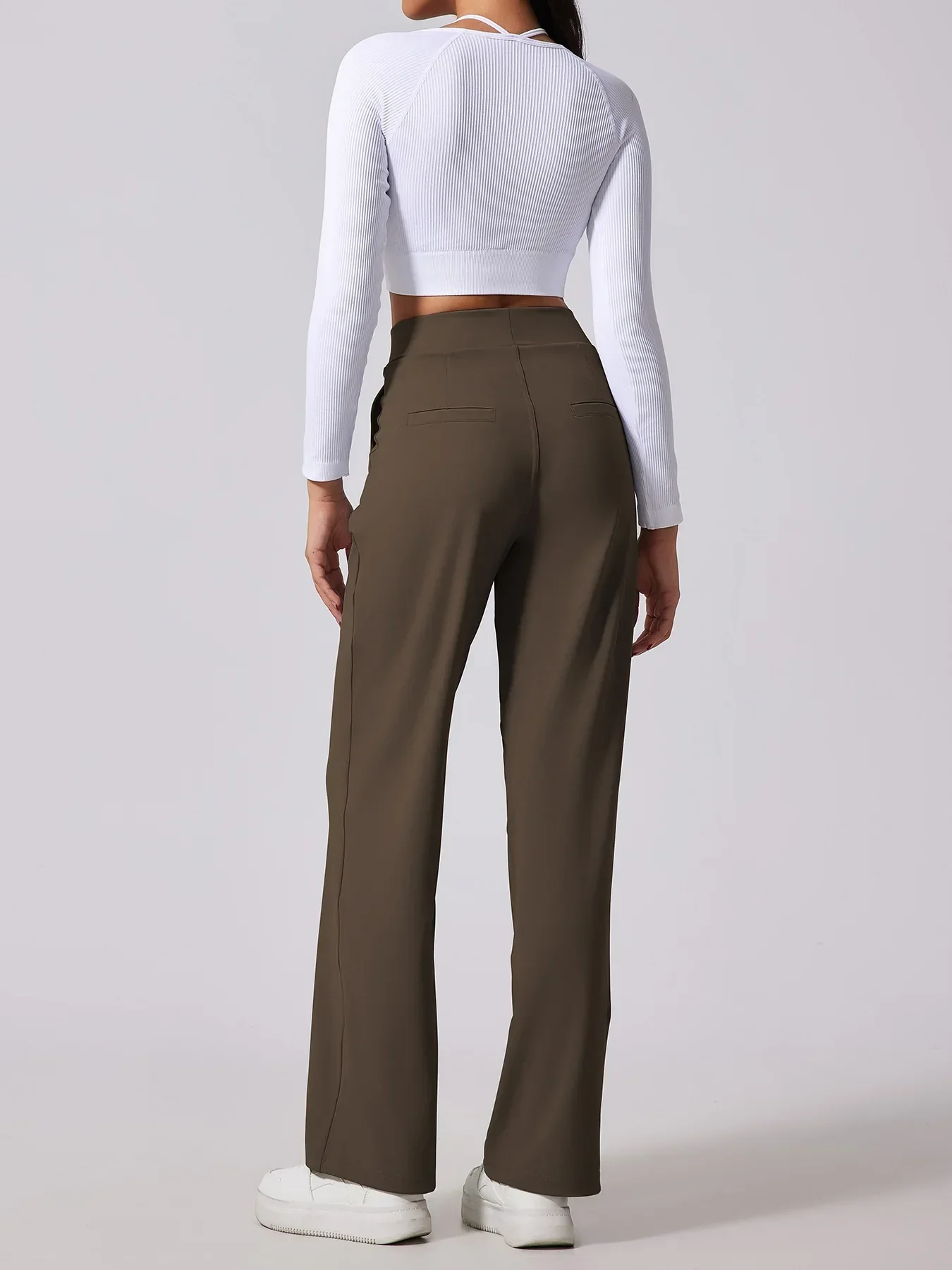Sienna Wide Leg Slacks | Pleated High Waist Pockets Slacks - Image 8