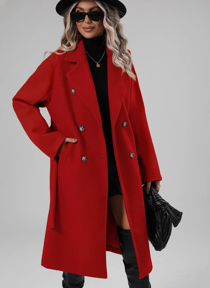 Sienna A-Line Trench Coat | Double-Breasted Belted Coat - Image 3