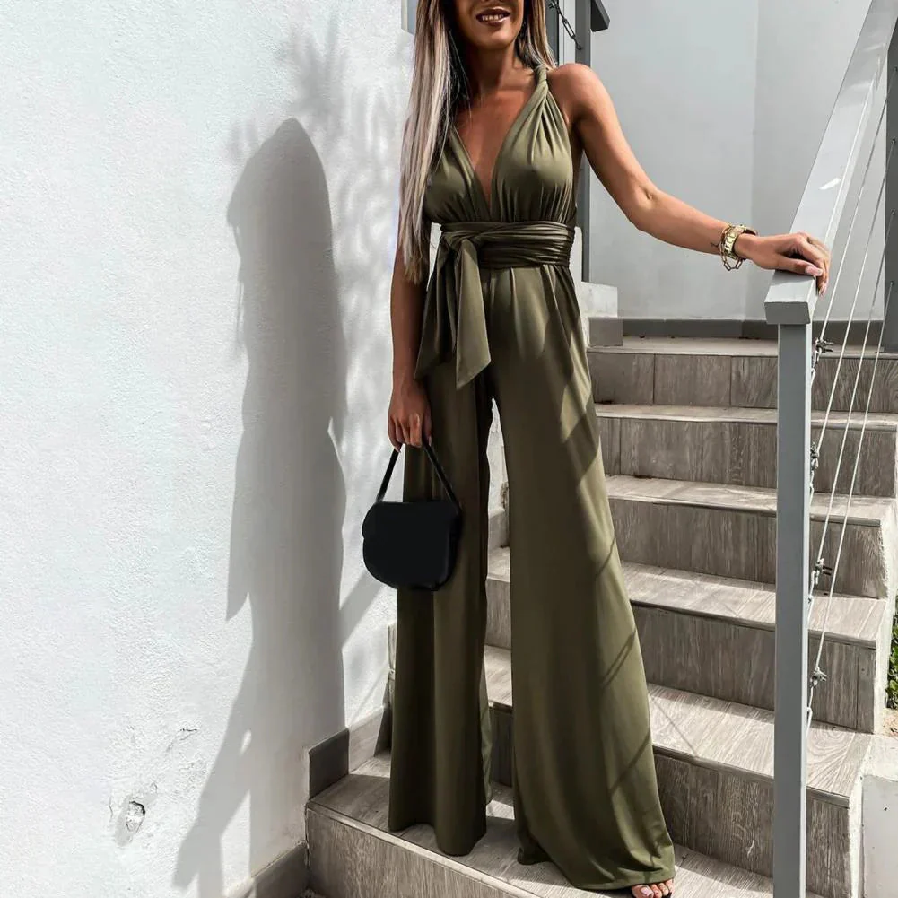 Simone Sleeveless Jumpsuit with Pleated Belt | Elegant & Flattering Fit