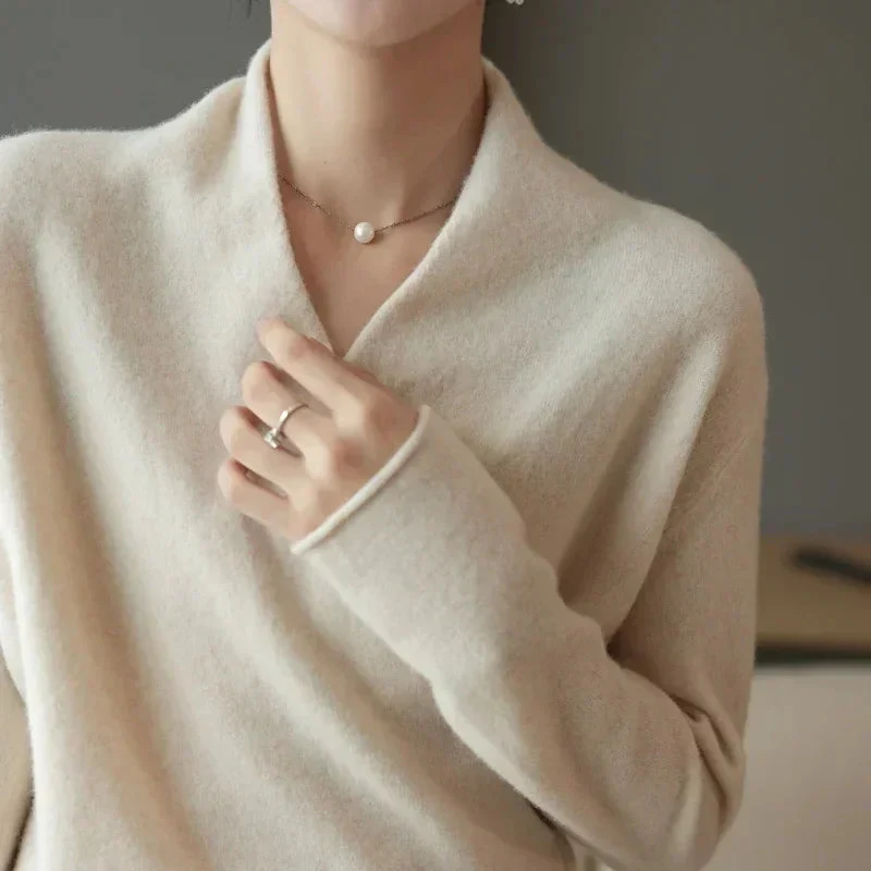 Sofia Relaxed Fit Wrap Sweater | V-Neck Long Sleeve Sweater - Image 5