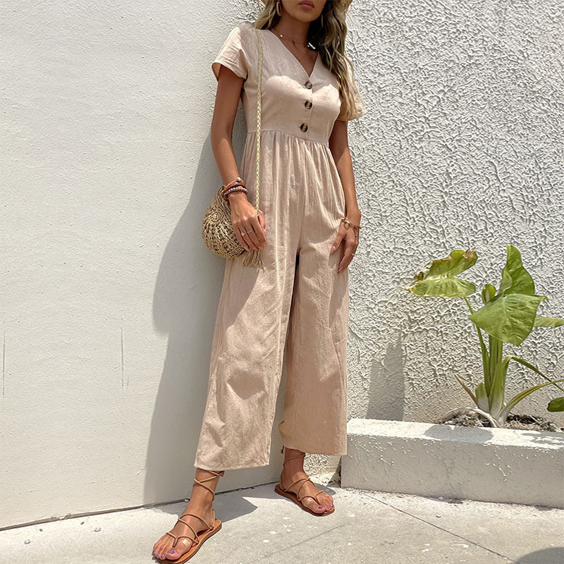 Stella Jumpsuit | Wide-Leg Linen Blend - Image 2