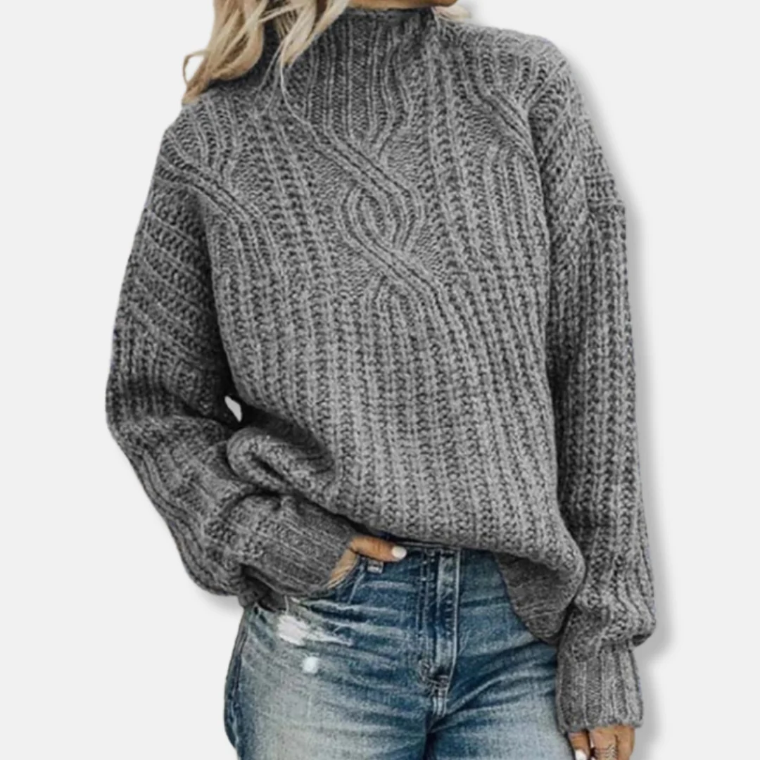 Stella Oversized Knitted Sweater | Turtleneck Long Sleeve Sweater - Image 4