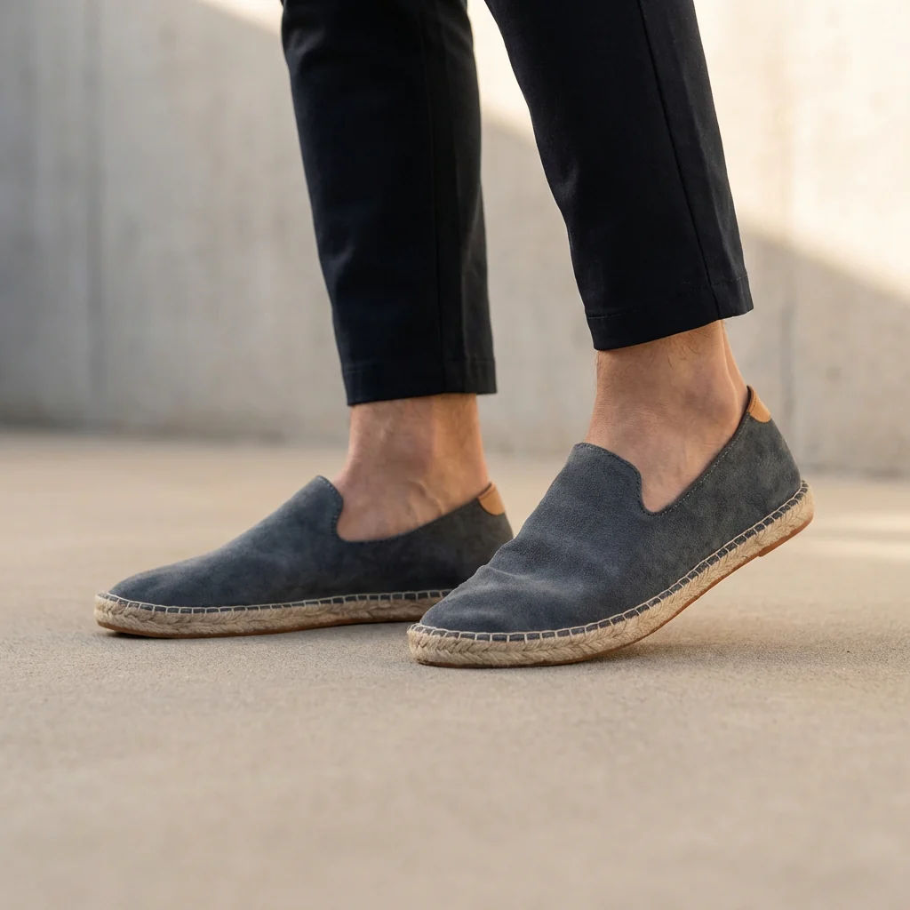 Teddy Relaxed Fit Slip-On Espadrilles | Jute Trim Contrast Heel Espadrilles