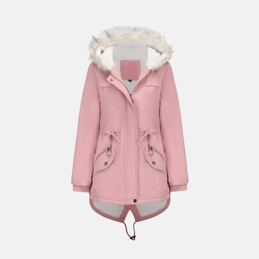 Thea Hooded Parka | Insulated Fur Trim Mid-Length Parka