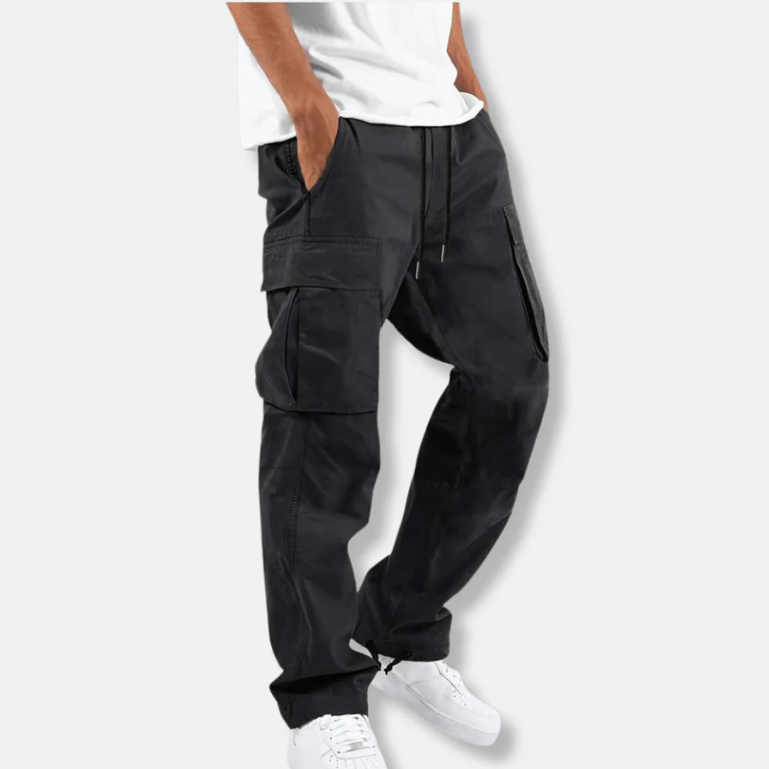Theodore Cotton Relaxed Fit Cargo Pants | Drawstring Waist Cargo Pants - Image 3