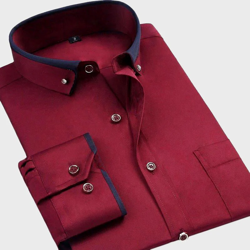 Theodore Dress Shirt | Point Collar Chest Pocket Shirt - Image 3