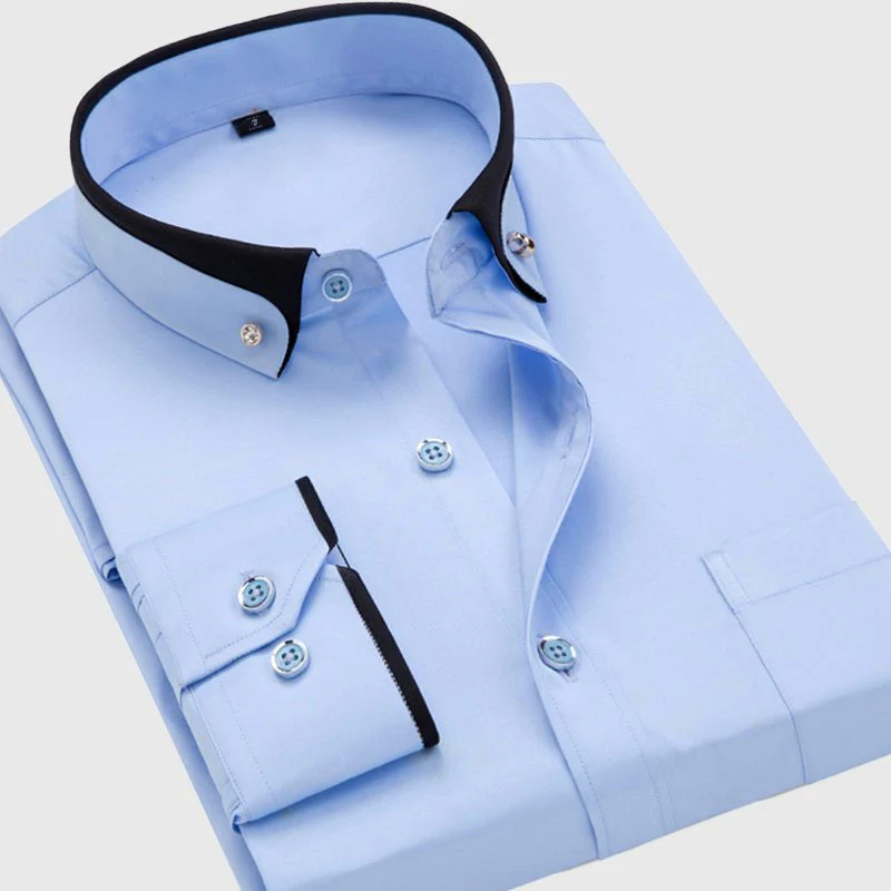 Theodore Dress Shirt | Point Collar Chest Pocket Shirt - Image 4