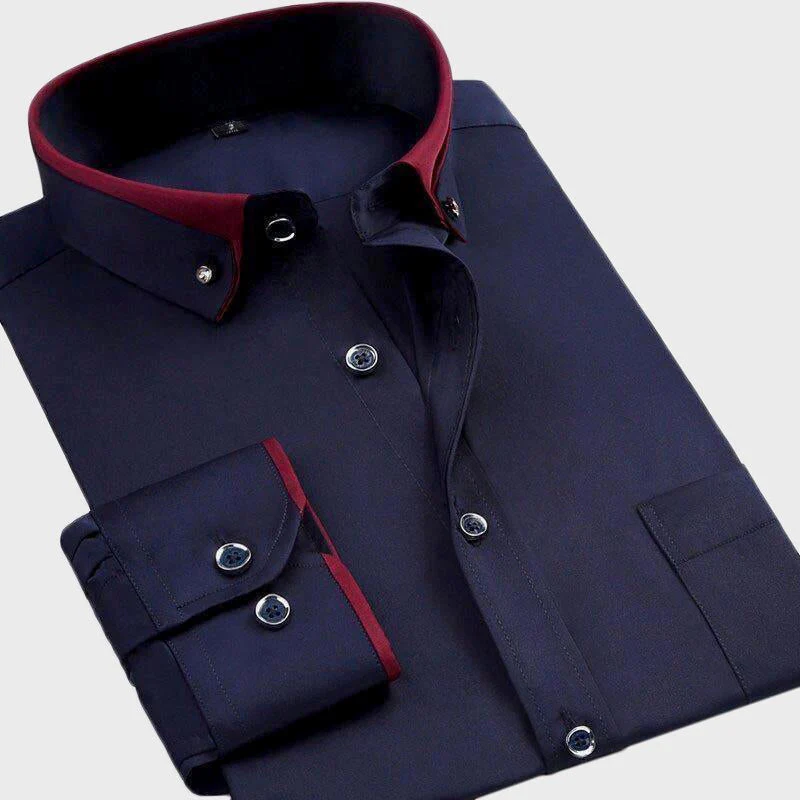 Theodore Dress Shirt | Point Collar Chest Pocket Shirt - Image 5