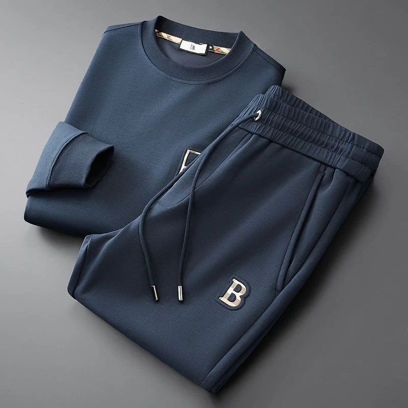 Theodore Relaxed Fit Sweatshirt And Joggers Two-Piece Set | Embroidered Casual Tracksuit