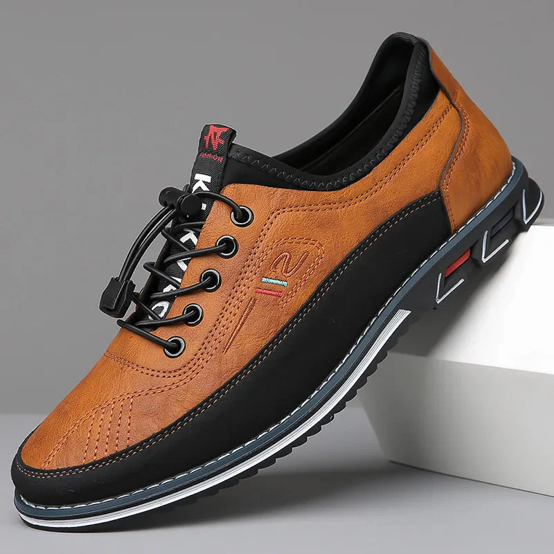 Theodore Leather Orthopedic Casual Shoes | Elastic Laces Casual Shoes - Image 5