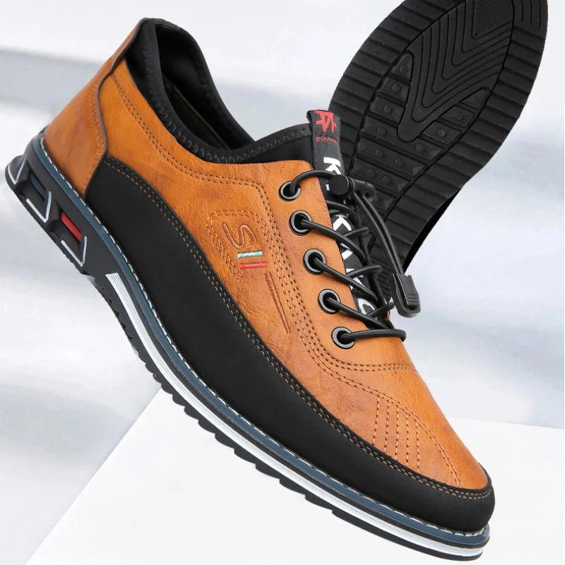 Theodore Leather Orthopedic Casual Shoes | Elastic Laces Casual Shoes - Image 6
