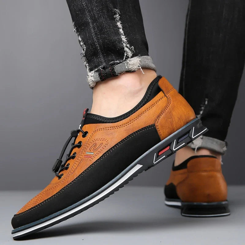 Theodore Leather Orthopedic Casual Shoes | Elastic Laces Casual Shoes - Image 7