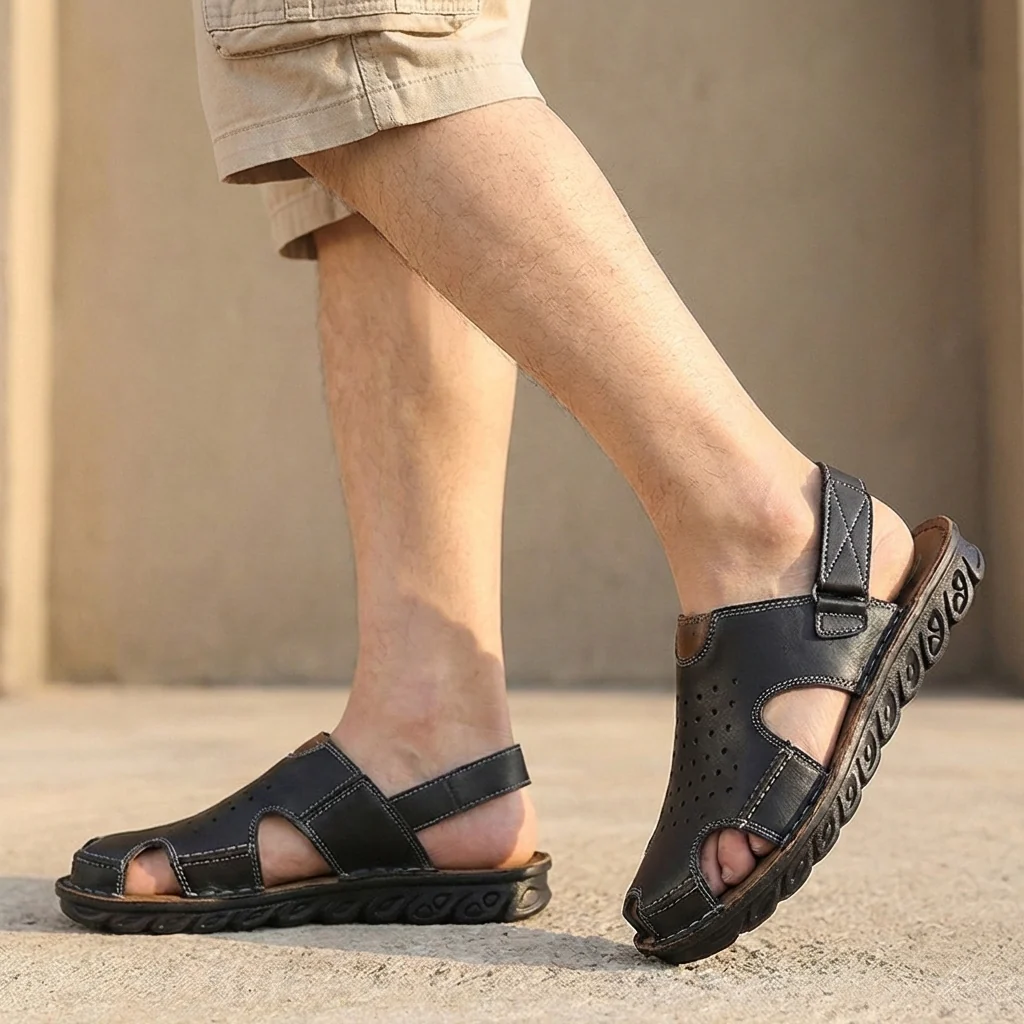 Theodore Orthopedic Closed-Toe Sandals | Perforated Cut-Out Sandals - Image 3