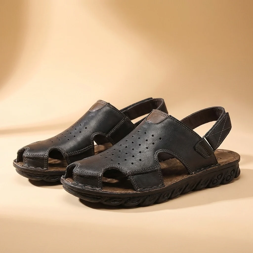 Theodore Orthopedic Closed-Toe Sandals | Perforated Cut-Out Sandals - Image 5