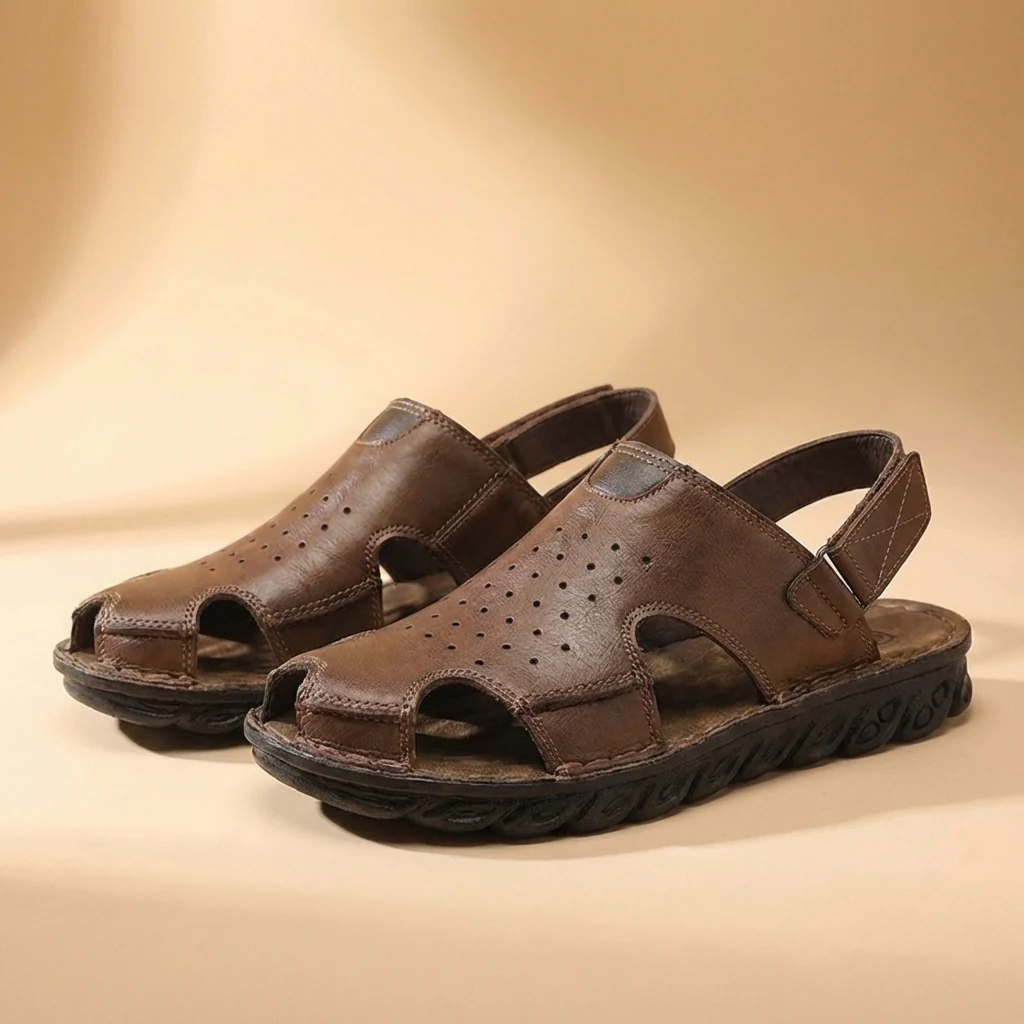 Theodore Orthopedic Closed-Toe Sandals | Perforated Cut-Out Sandals - Image 6