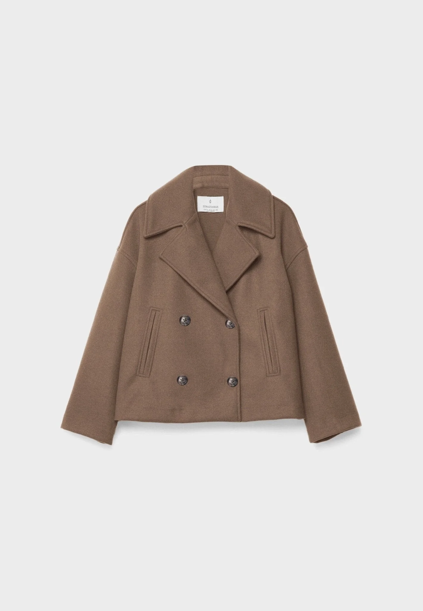 Viola Cropped Double-Breasted Jacket | Collared Relaxed Fit Jacket - Image 14