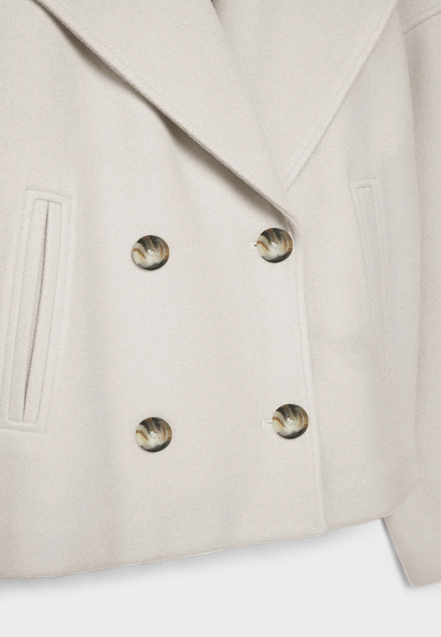 Viola Cropped Double-Breasted Jacket | Collared Relaxed Fit Jacket - Image 3