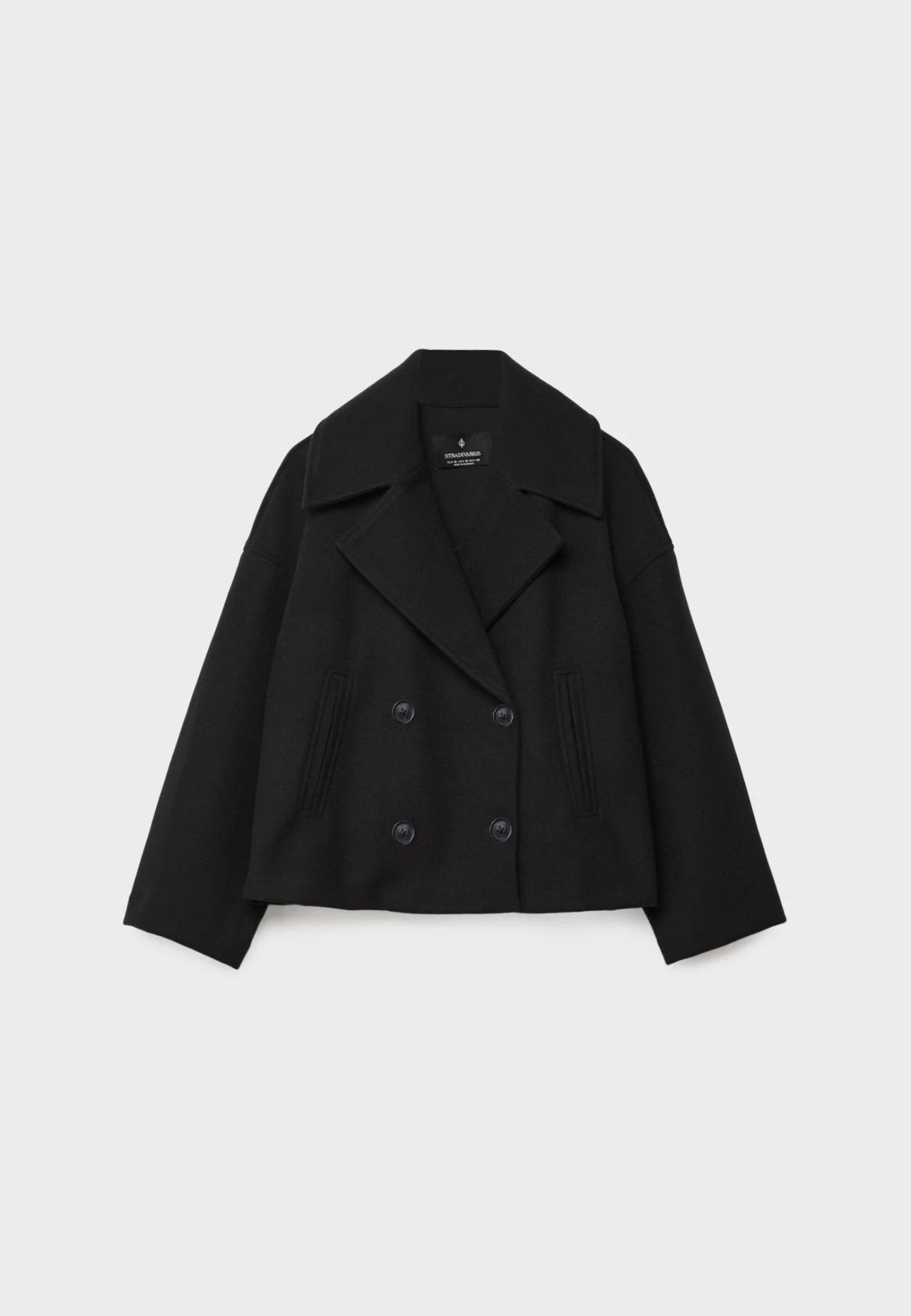Viola Cropped Double-Breasted Jacket | Collared Relaxed Fit Jacket - Image 4