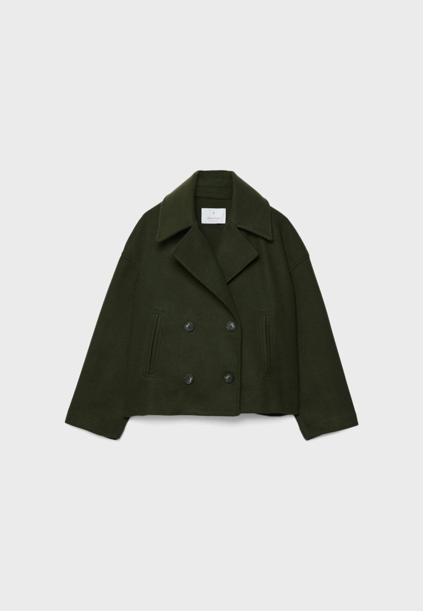 Viola Cropped Double-Breasted Jacket | Collared Relaxed Fit Jacket - Image 7