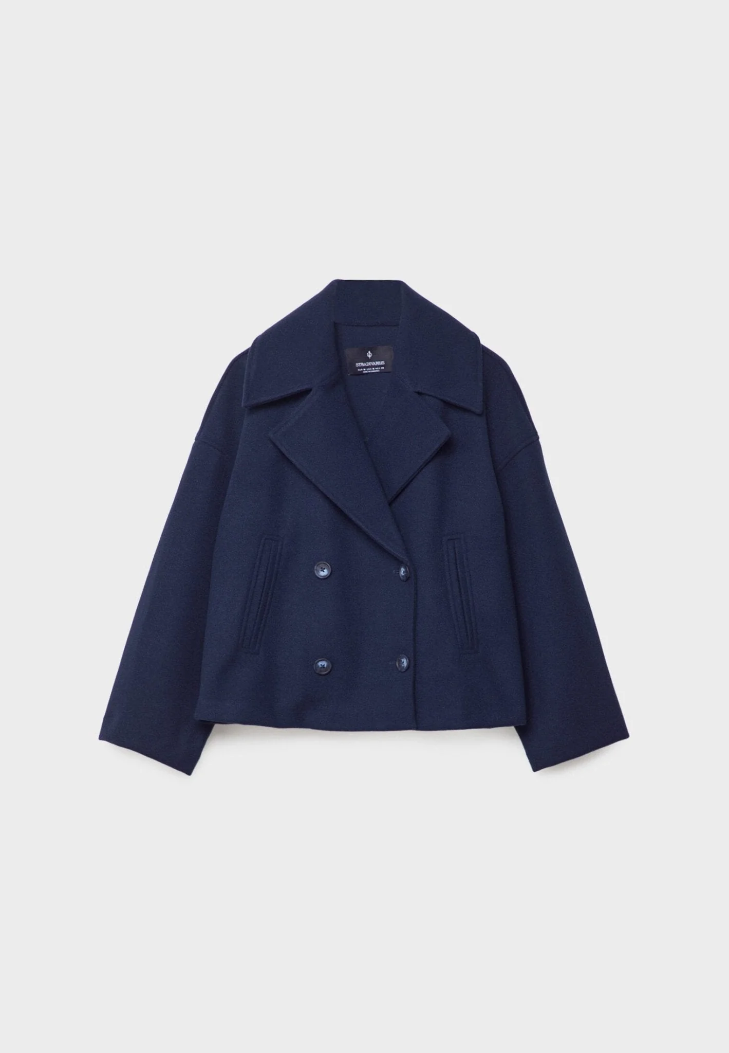Viola Cropped Double-Breasted Jacket | Collared Relaxed Fit Jacket - Image 9