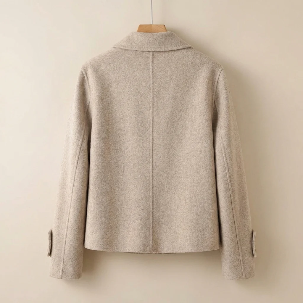 Viola Relaxed Fit Cropped Coat | Double-Breasted Short Coat - Image 2