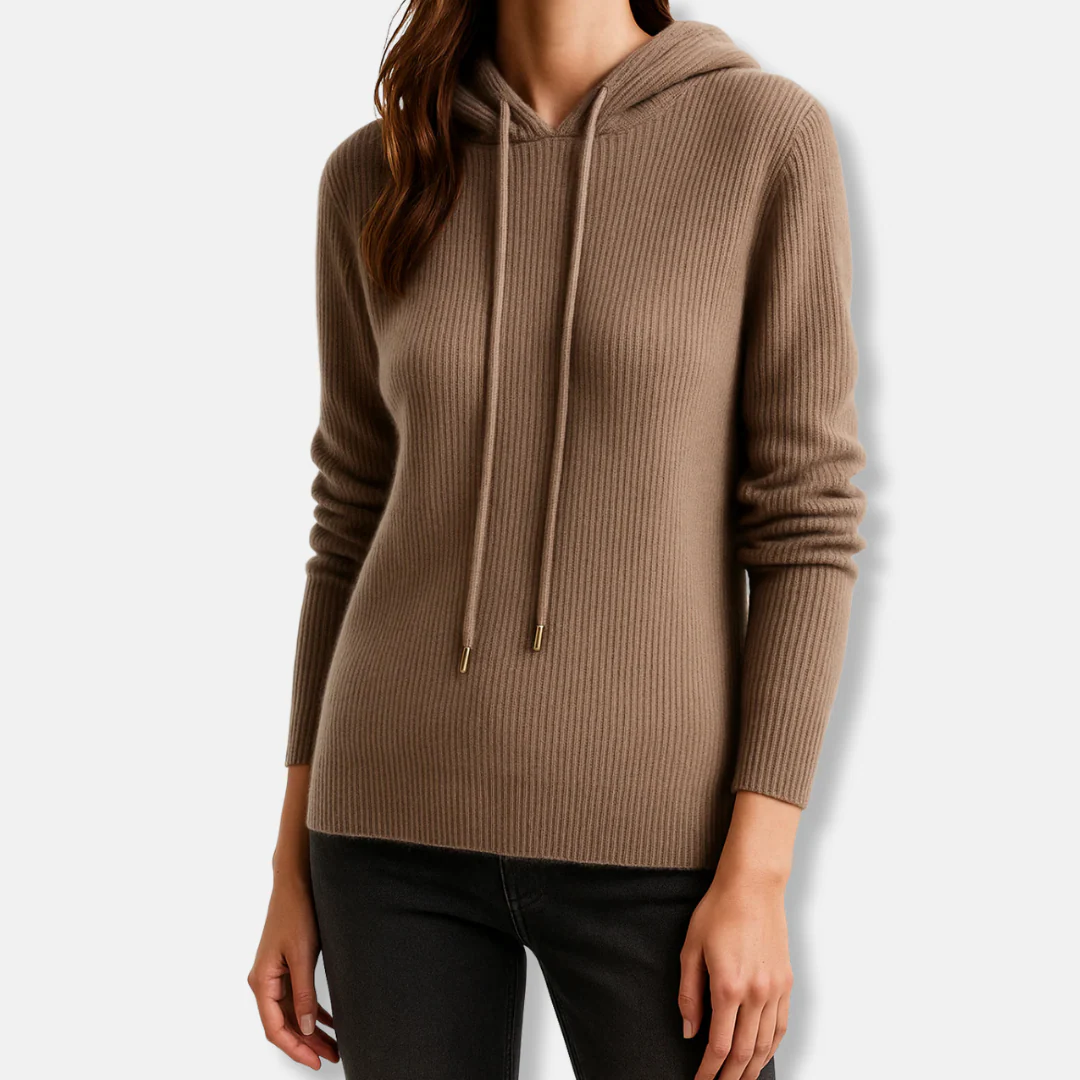 Women’s Hoodie – Relaxed Fit – Ribbed Knit – Raglan Sleeves – Drawcord Hood - Image 3