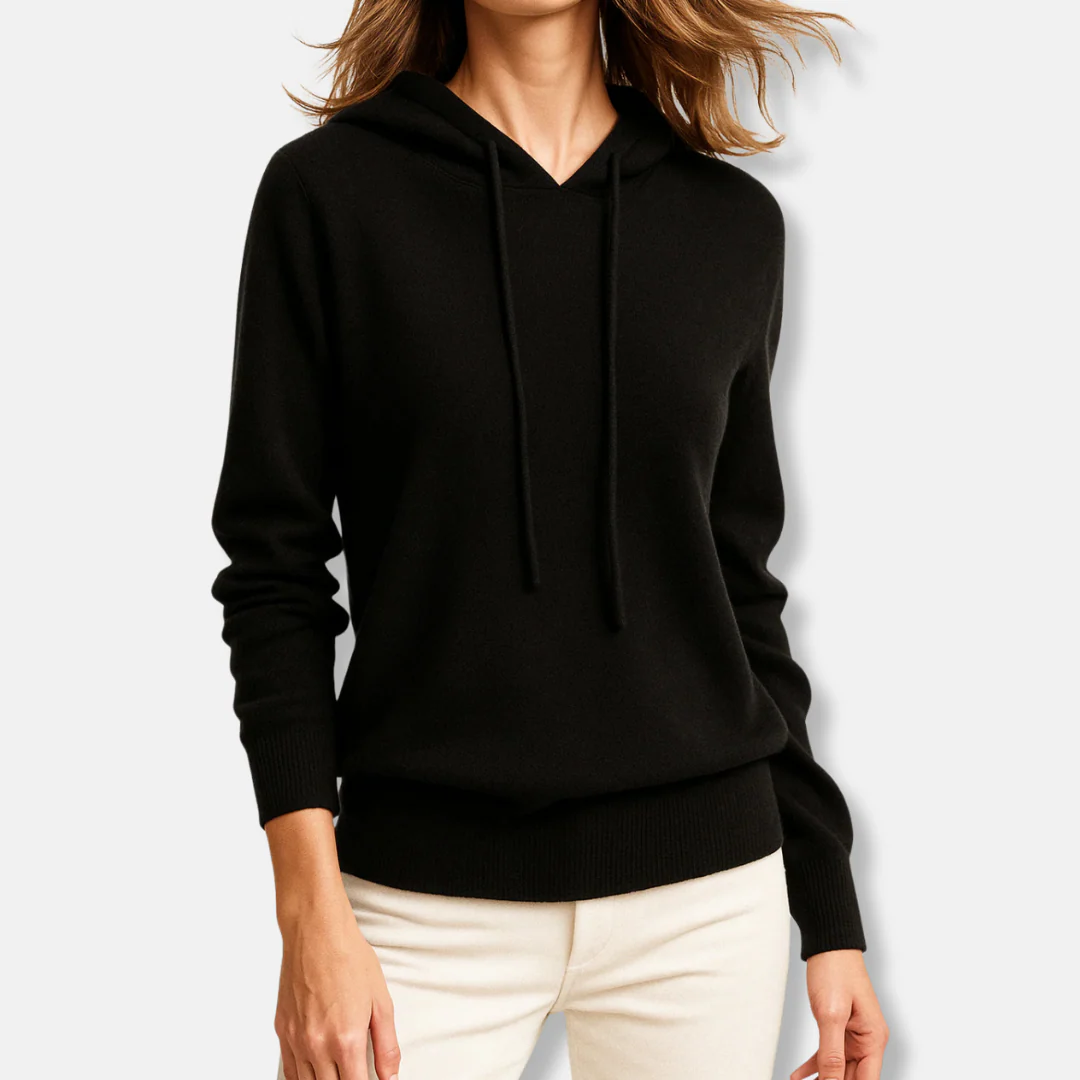 Women’s Hoodie – Relaxed Fit – Ribbed Knit – Raglan Sleeves – Drawcord Hood - Image 4