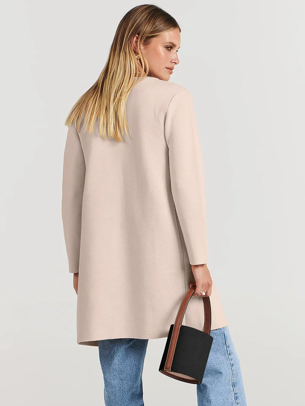 Women’s Knee-Length Coat – Wool Blend – Relaxed Fit – Wide Lapel – Minimalist Style - Image 15