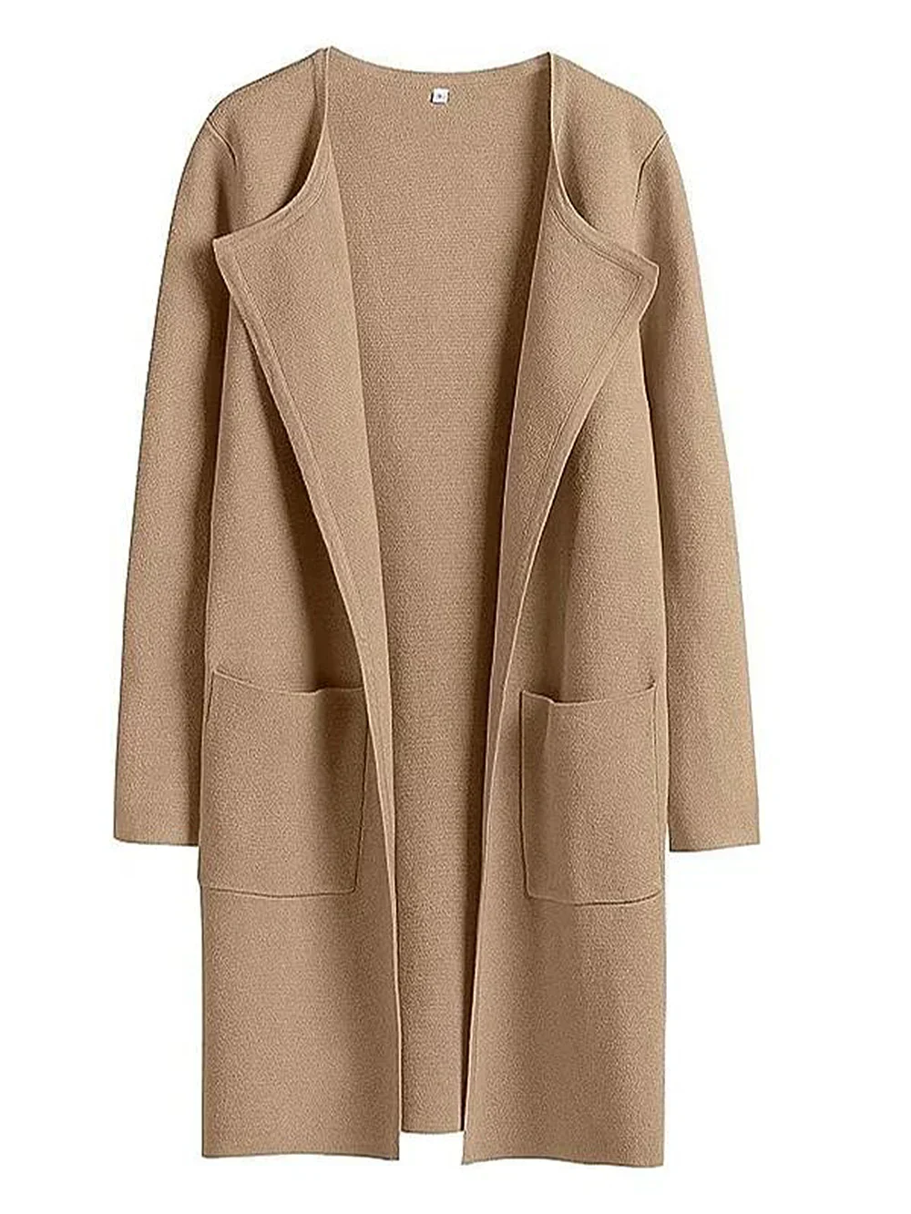 Women’s Knee-Length Coat – Wool Blend – Relaxed Fit – Wide Lapel – Minimalist Style - Image 3