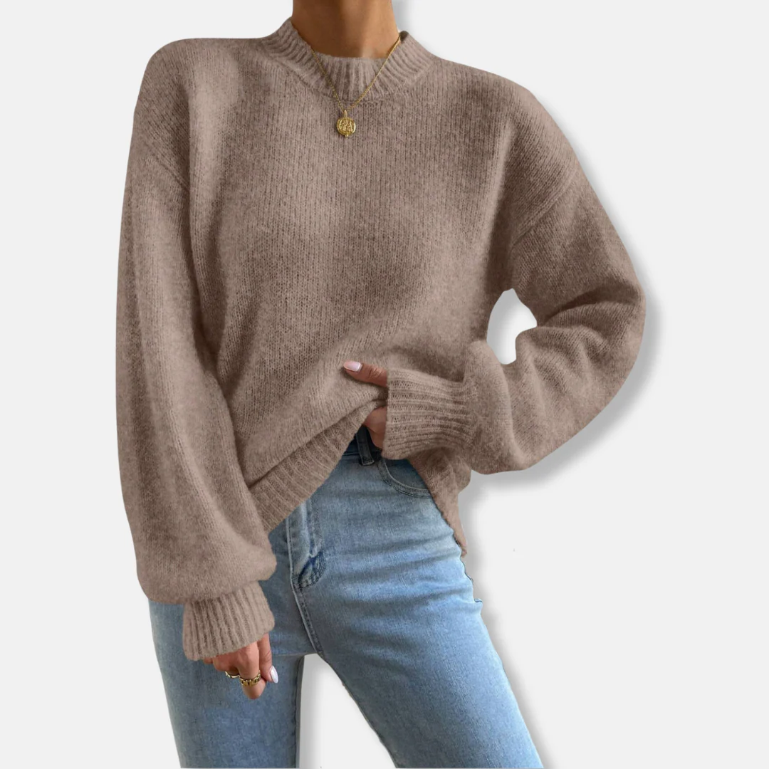 Women’s Knit Sweater – Relaxed Fit – Soft Wool Feel – Crew Neck – Ribbed Cuffs - Image 3