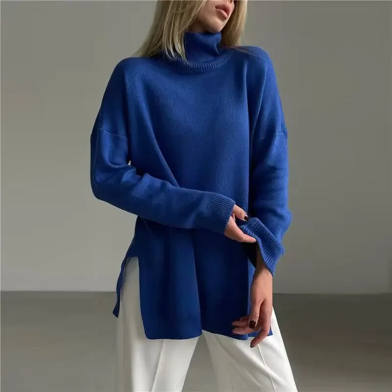 Women’s Turtleneck Sweater – Oversized Fit – Ribbed Knit – Casual Everyday Wear - Image 3