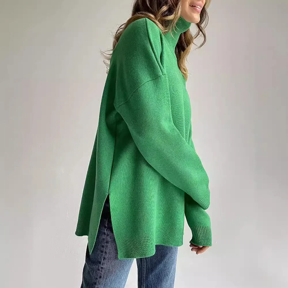 Women’s Turtleneck Sweater – Oversized Fit – Ribbed Knit – Casual Everyday Wear - Image 5